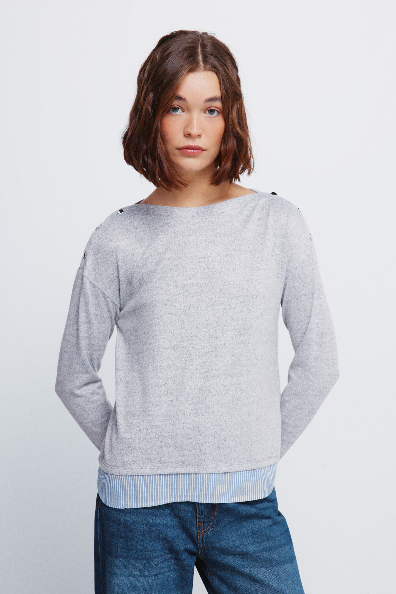 Springfield Camiseta combinada hombro botones