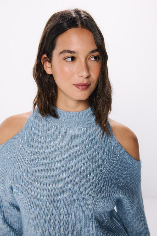 Springfield Jersey lurex aberturas hombros azul