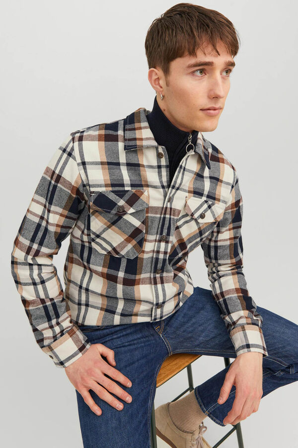 Jack & Jones Sobrecamisa xadrez branco
