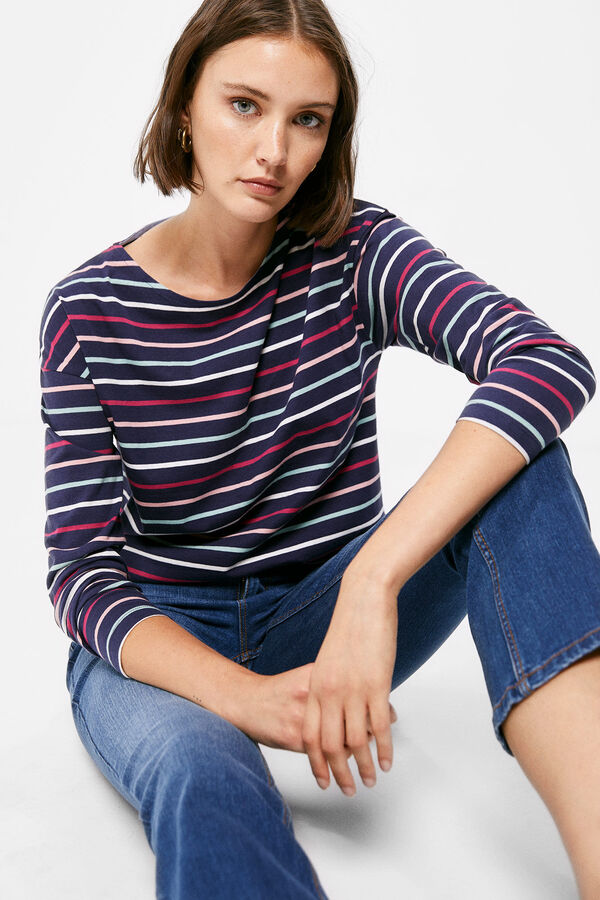 Springfield Camiseta Rayas Botones Hombro azul