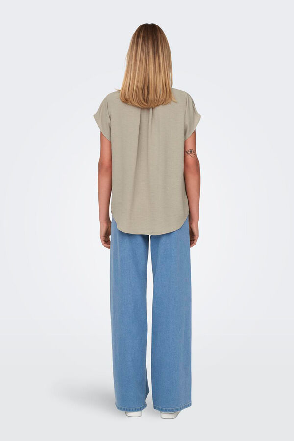 Only Top escote en V amarillo