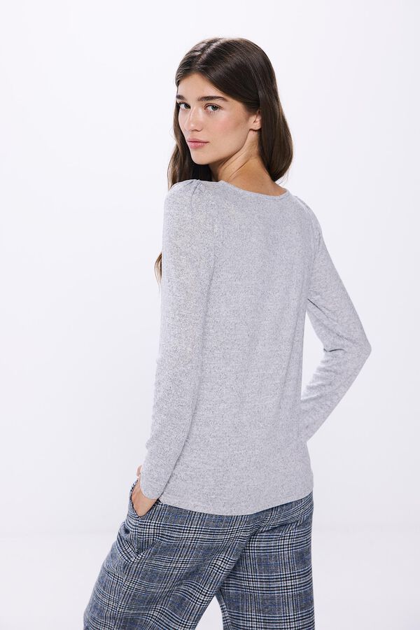 Springfield T-shirt de abertura com decote recortado cinzento