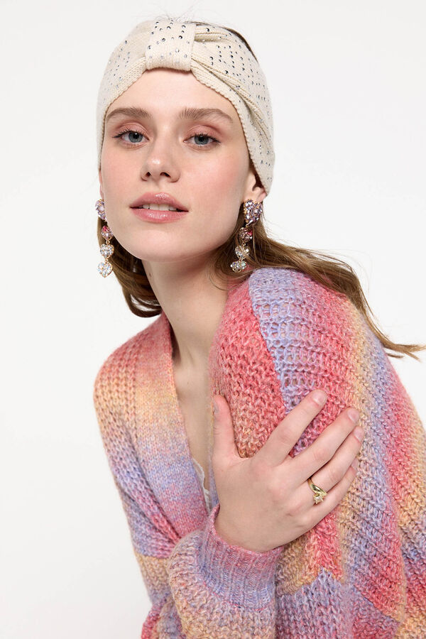 Pieces Banda de punto con strass blanco