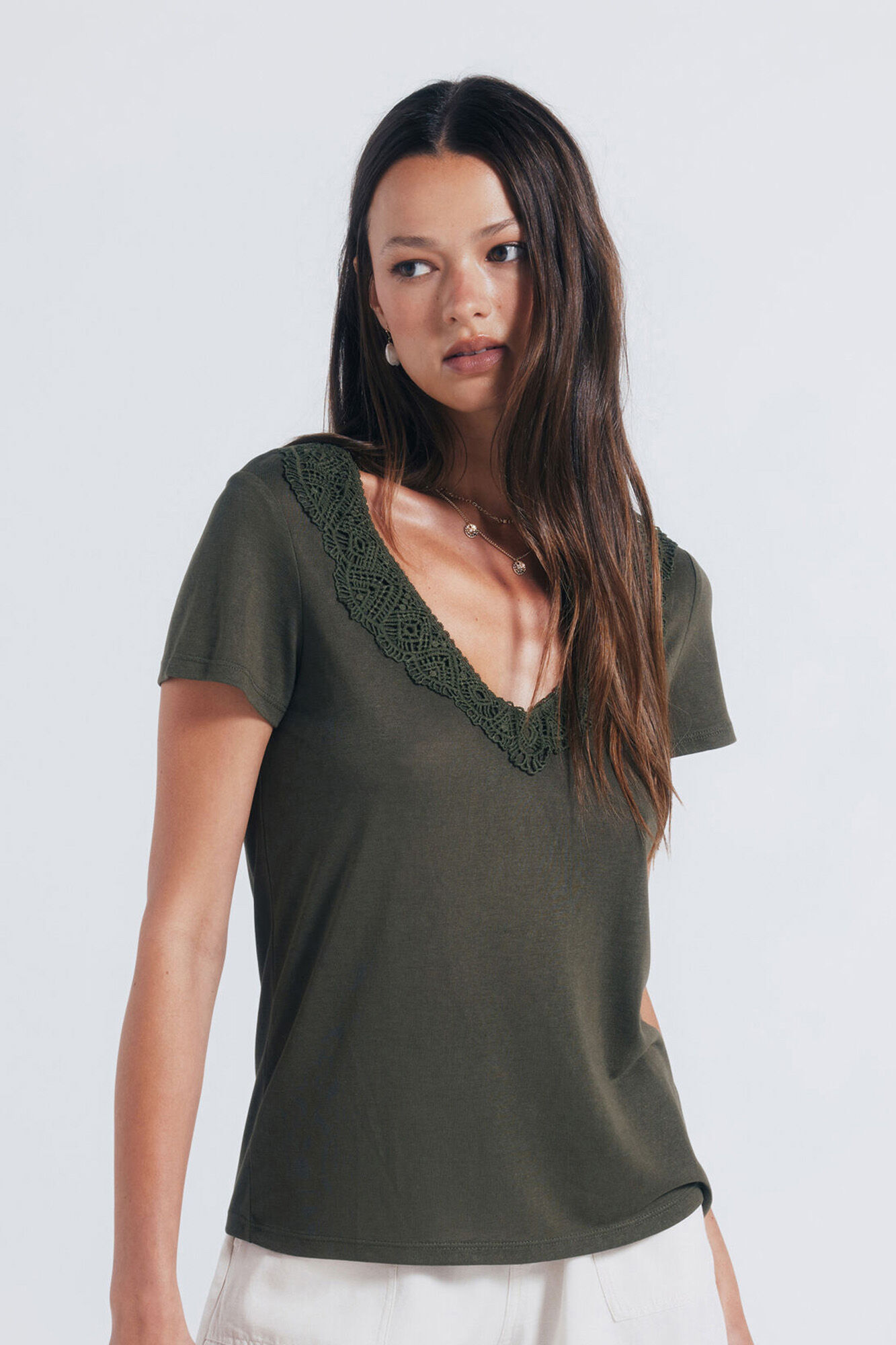 Springfield Camiseta escote crochet