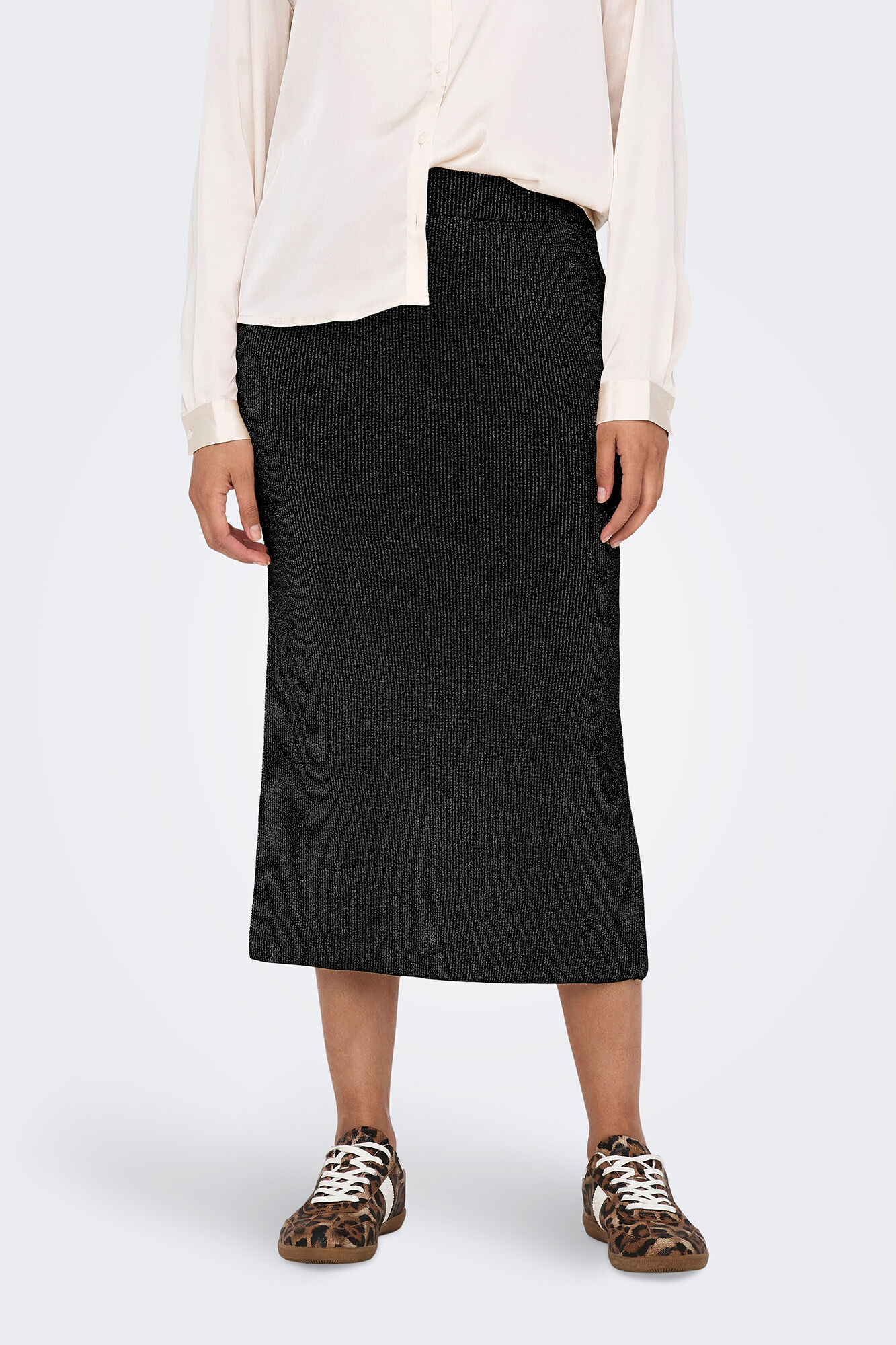 Only Falda midi de punto