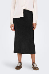 Only Saia midi de malha preto