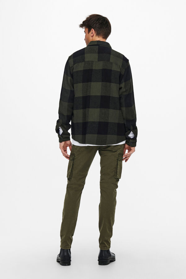 Only & Sons Sobrecamisa de cuadros regular fit verde