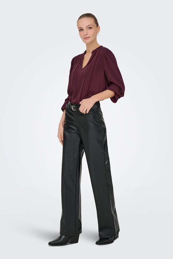 JDY Blusa manga larga fluida rojo