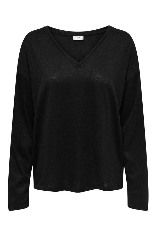 JDY Top de manga larga negro