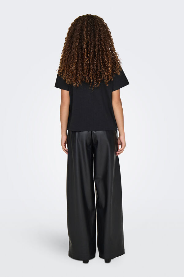 JDY Camiseta manga corta bordada negro