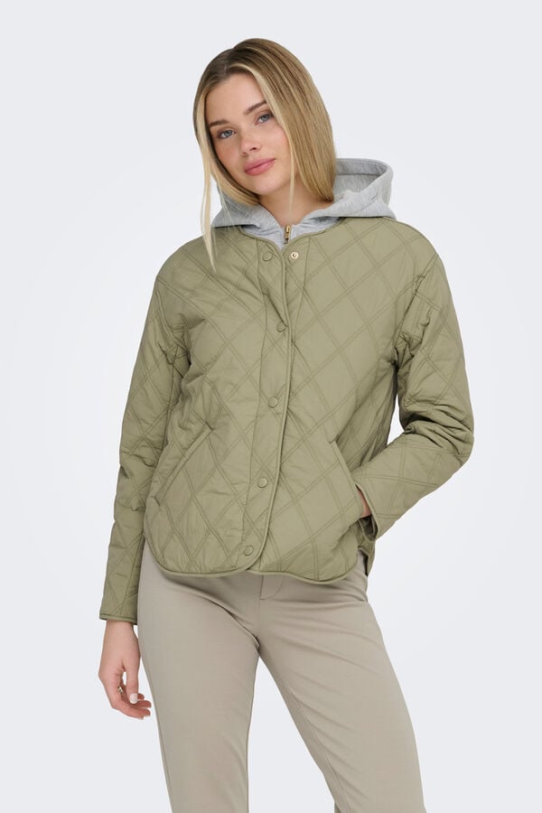 Only Casaco acolchoado com capuz estampado