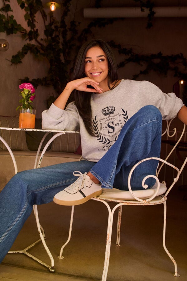 Springfield Sweatshirt "Forever 19 S 88" cinzento