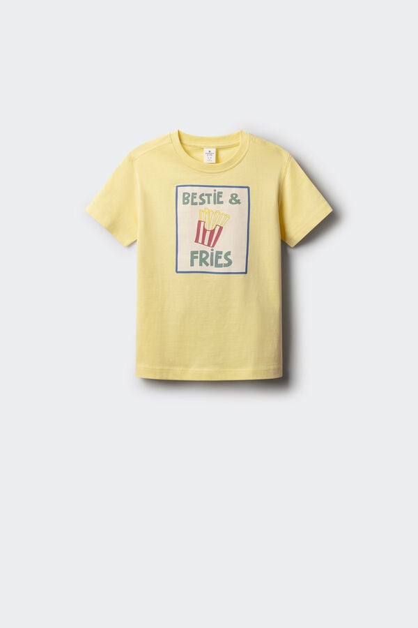 Springfield Kids Camiseta infantil batata frita verde