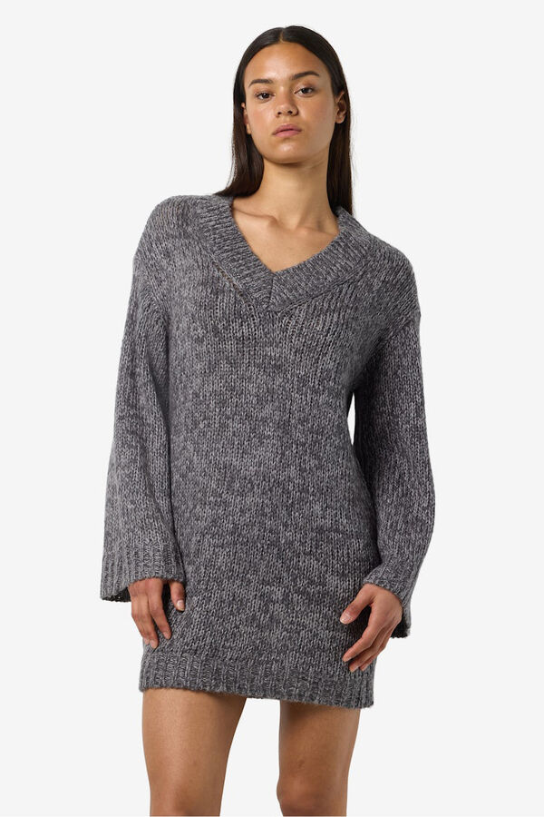 Noisy May Vestido curto de malha  cinzento