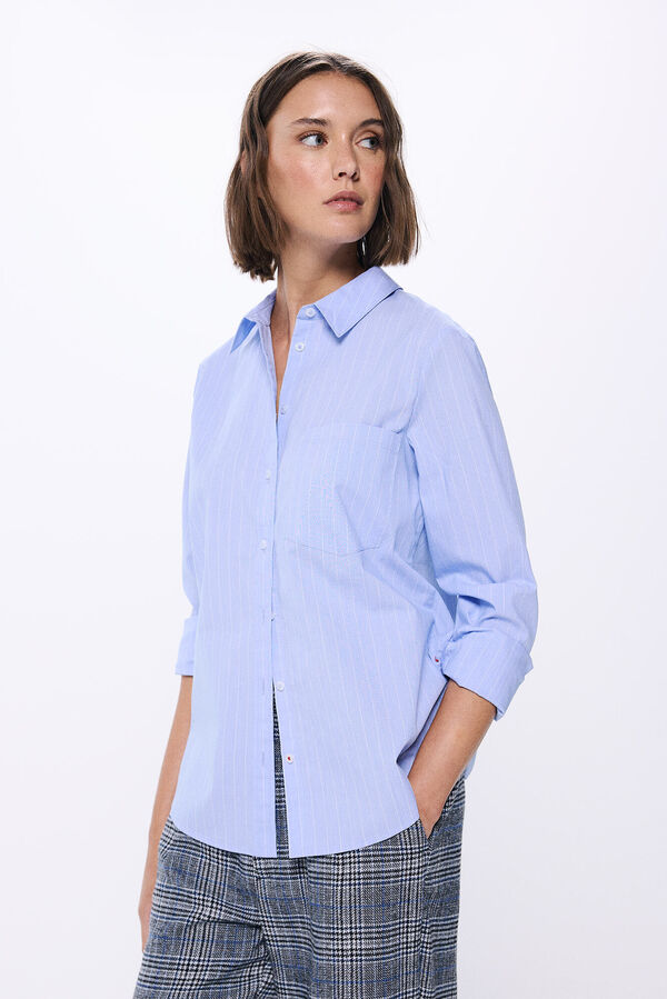 Springfield Camisa riscas  azul