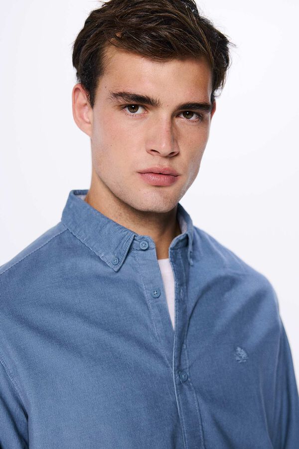 Springfield Camisa pana azul