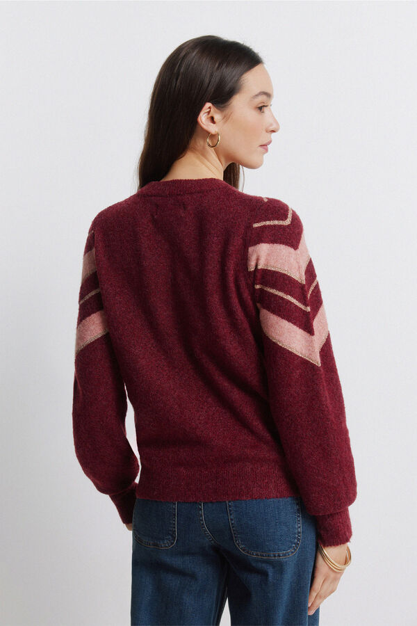 Springfield Camisola Chevron lurex vermelho