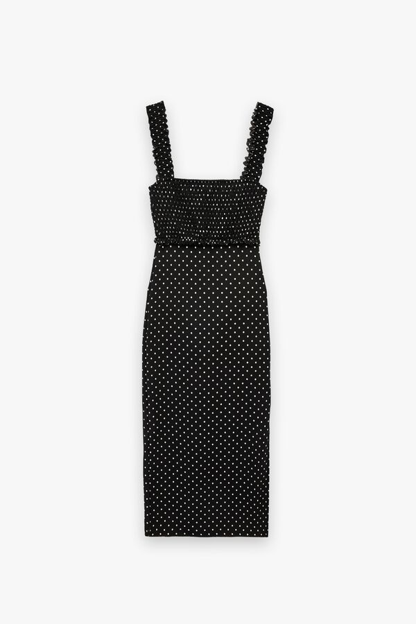 Koton Vestido midi de bolinhas preto