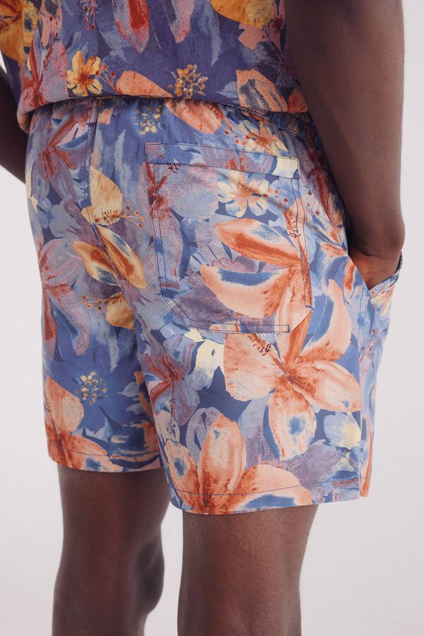 Springfield Fato de banho estampado de flores azul