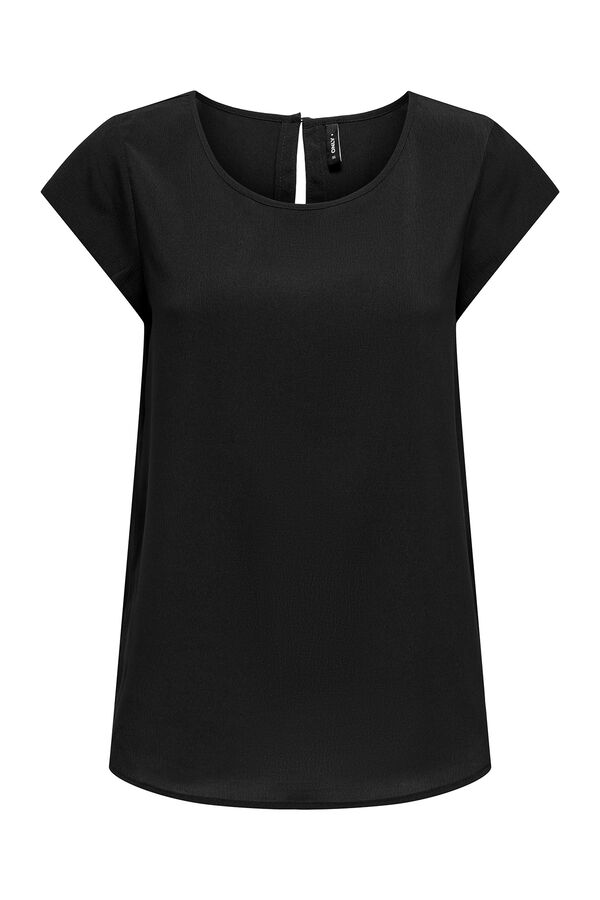 Only Camiseta regular fit manga corta negro