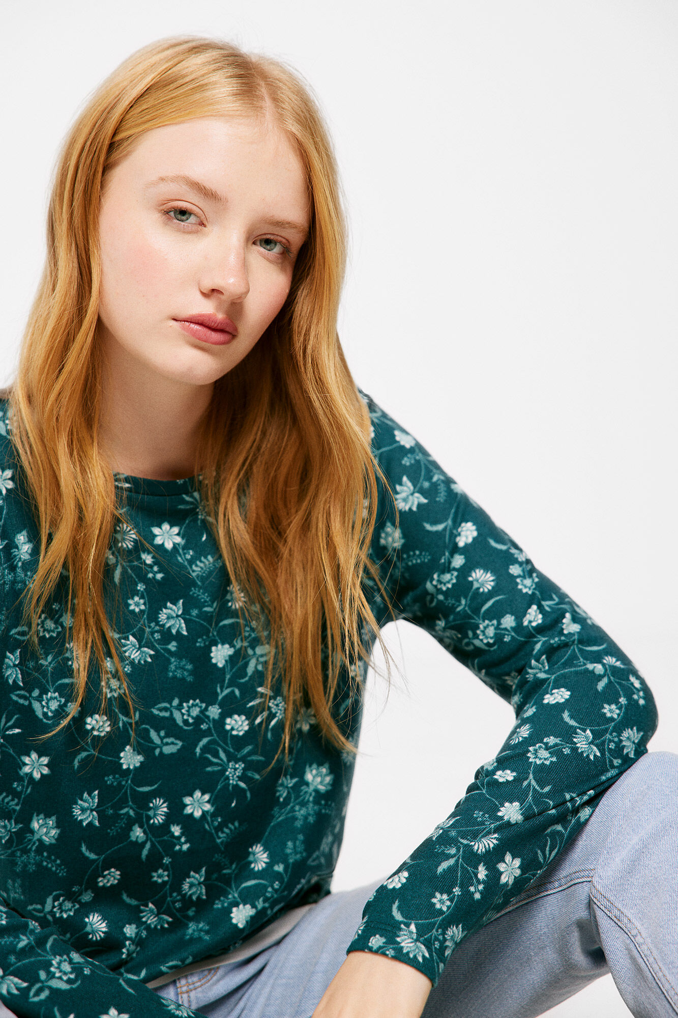 Springfield Camiseta Bimateria Punto Cortado Estampada