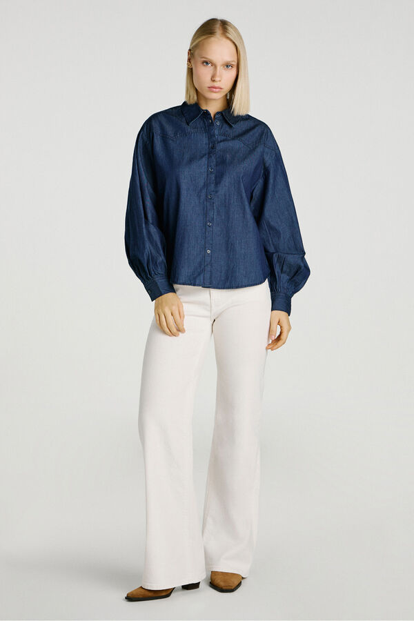 Jack & Jones Camisa manga globo azul