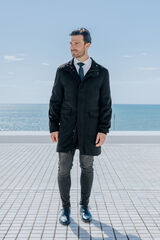 Celopman Abrigo Pa&ntilde;o Diagonal negro