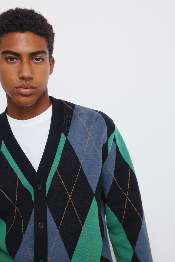 Springfield C&aacute;rdigan rombos azul