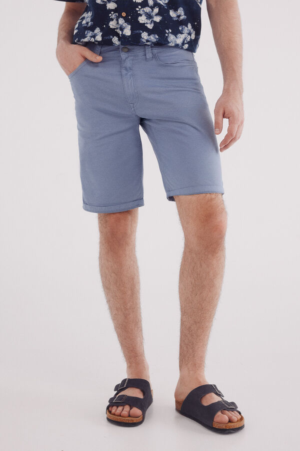 Springfield Bermuda color ligera lavada slim fit azul