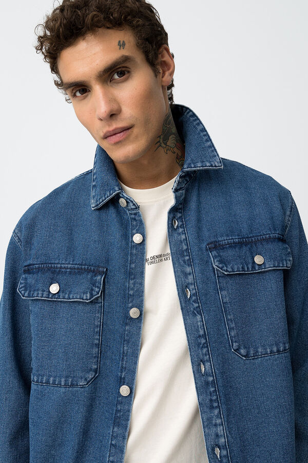 Tiffosi Camisa denim oversized azul