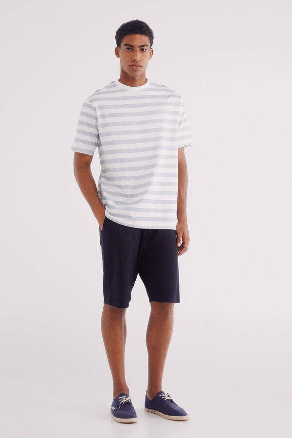 Springfield Camisola microrriscas azul