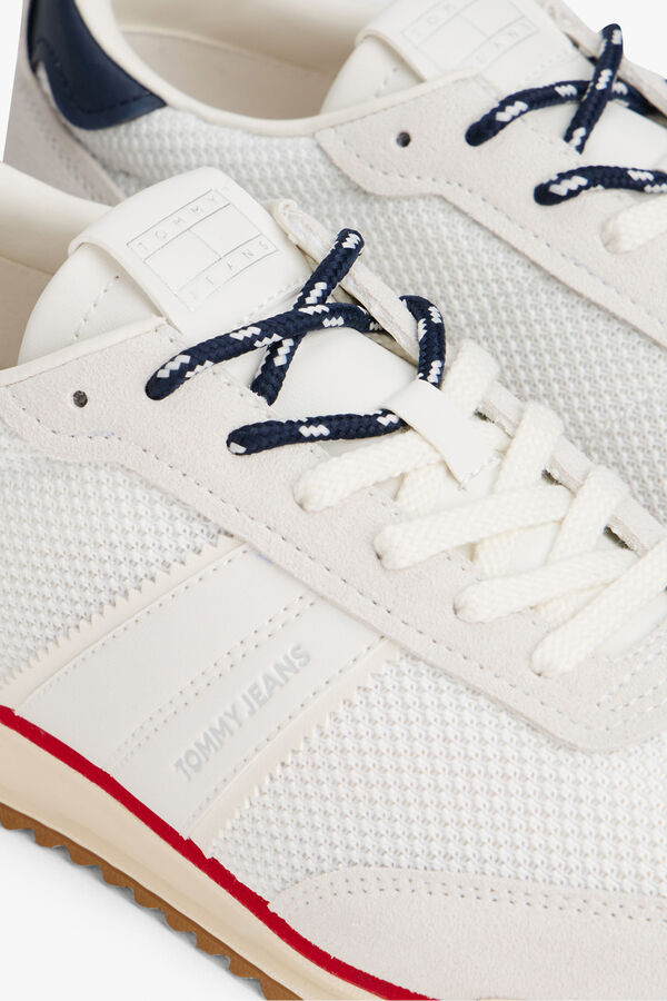 Tommy Jeans T&ecirc;nis Tommy Jeans branco com detalhes em azul e vermelho azul