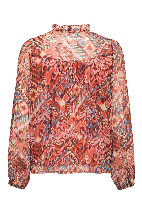 Only Blusa de manga larga y cuello de pico naranja