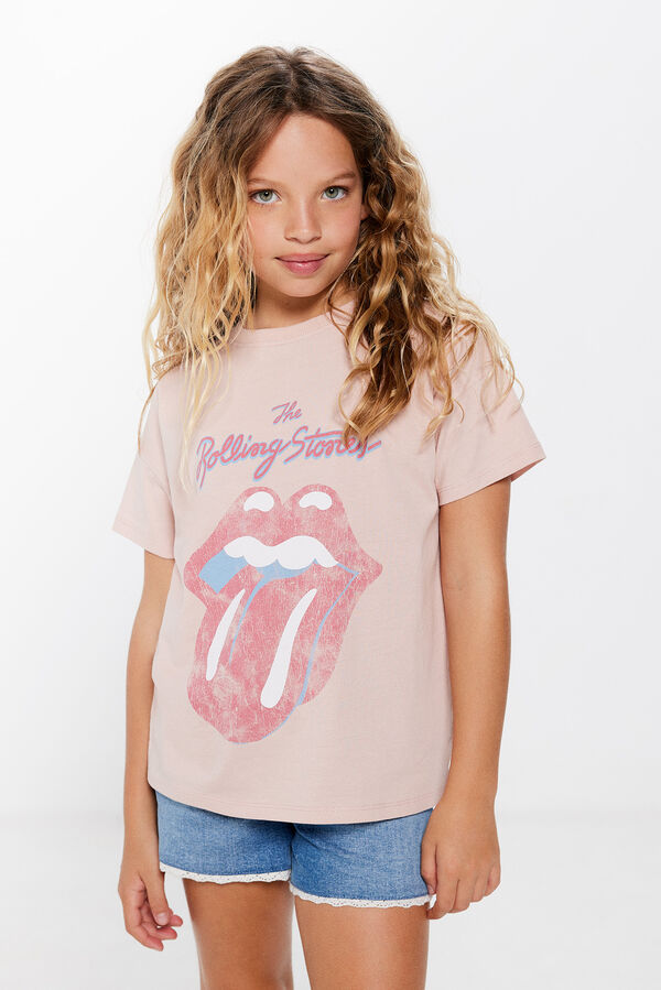 Springfield Kids T-shirt Rolling Stones menina rosa