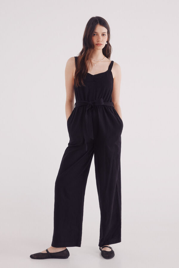 Springfield al&ccedil;as longo de algod&atilde;o com al&ccedil;a preto