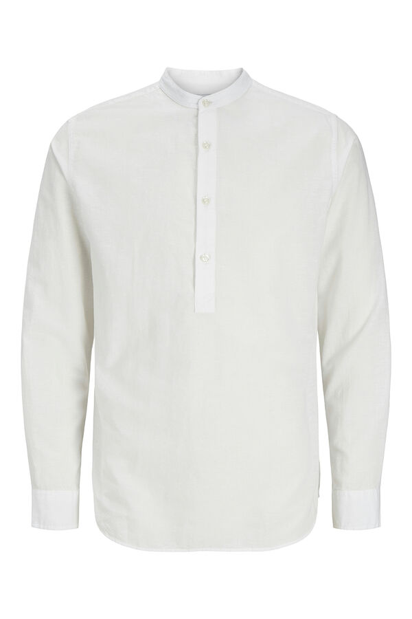 Jack & Jones Camisa slim fit media plaqueta blanco