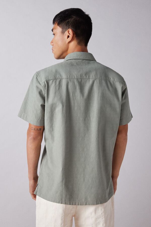 Springfield Camisa manga curta jacquard verde