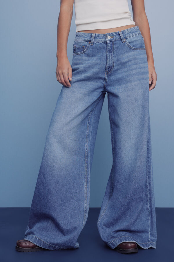 Springfield Cal&ccedil;a jeans super larga azul