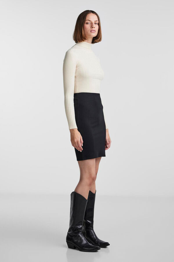 Pieces Saia curta de mulher ajustada preto