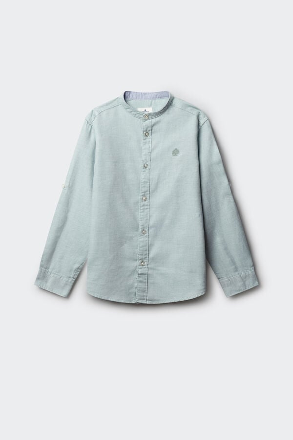 Springfield Kids Camisa cuello mao ni&ntilde;o verde