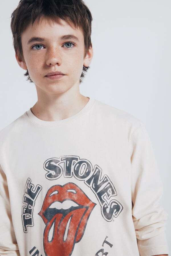 Springfield Kids Camiseta infantil de manga comprida dos Rolling Stones branco