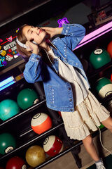 Springfield Kids Jaqueta denim bordado de menina azul