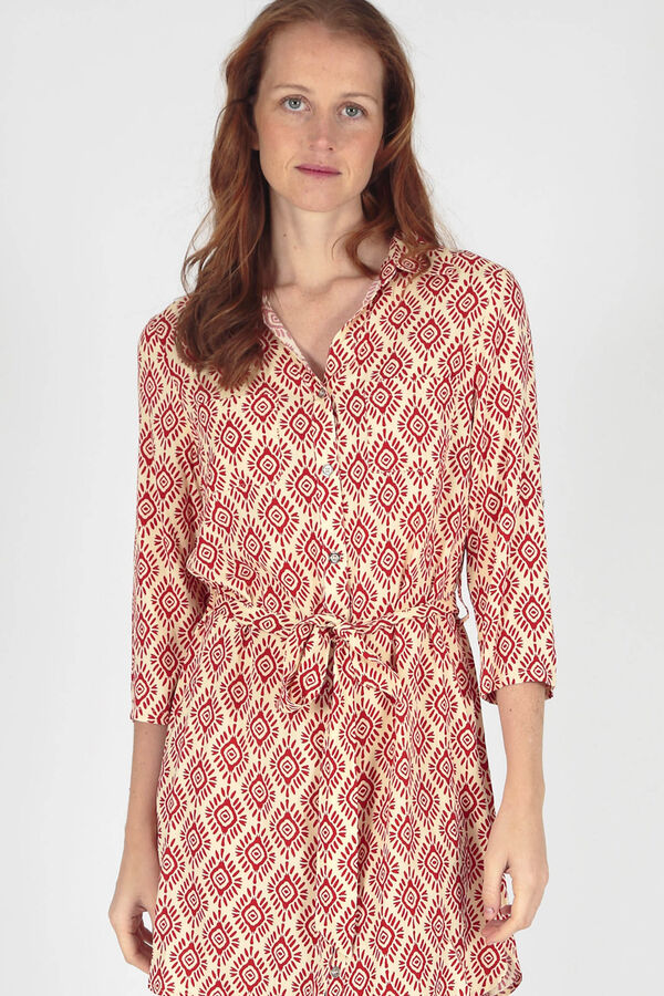 Brave Soul Vestido camiseiro estampado vermelho