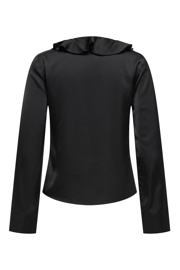 Only Blusa de cetim com folho preto