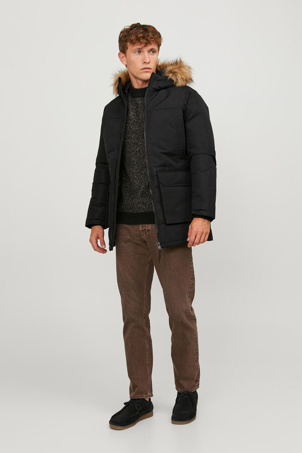 Springfield Parka capucha con plumas negro