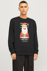 Jack & Jones Sweatshirt de Natal com corte padr&atilde;o preto