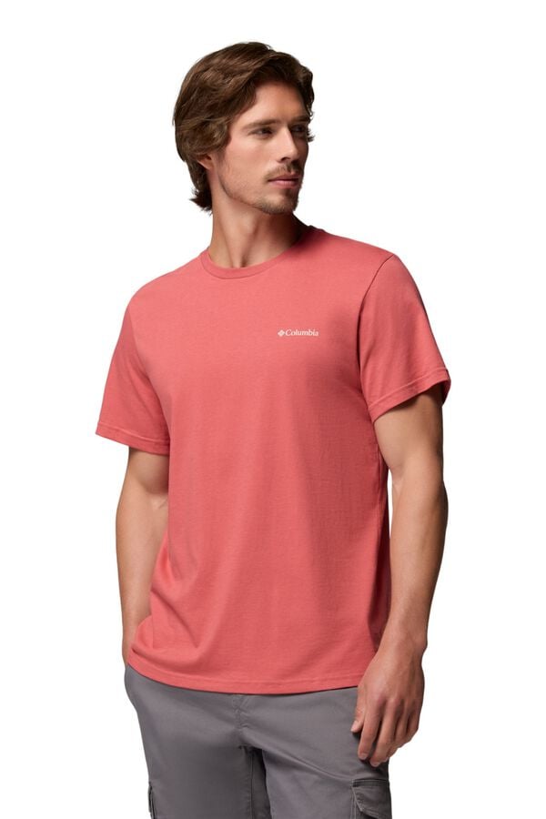 Columbia Camiseta con estampado de naturaleza en la espalda rojo