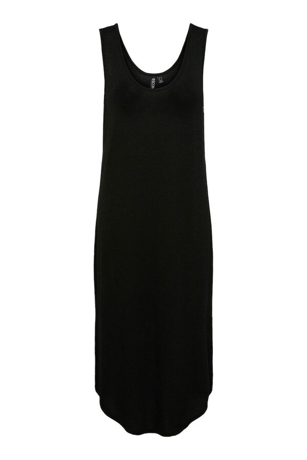 Pieces Vestido midi fluido com lurex preto