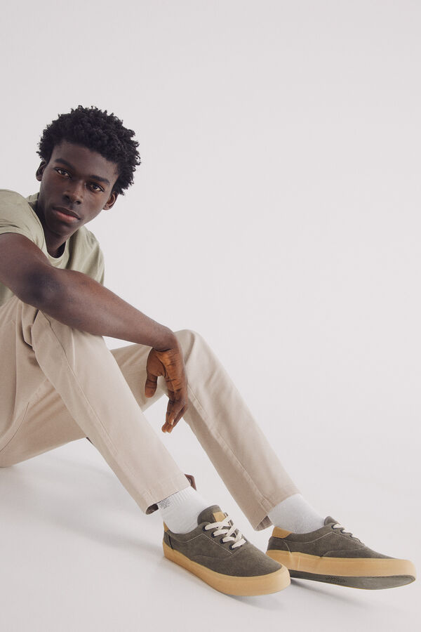 Springfield Chinelo de tecido de algod&atilde;o verde