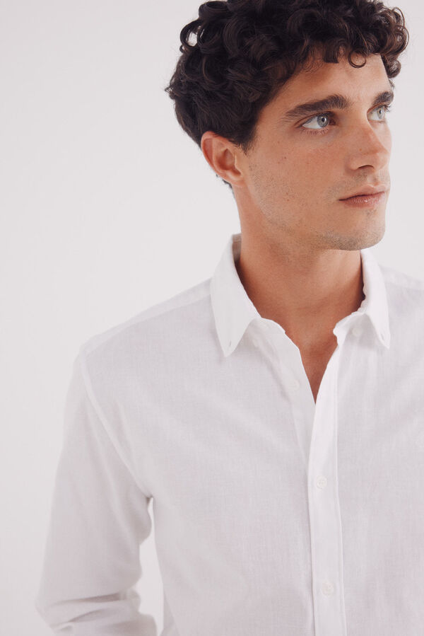 Springfield Camisa lino blanco